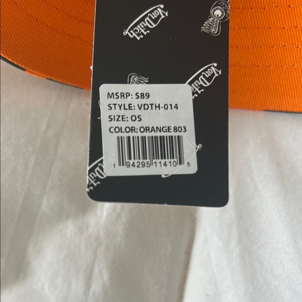 Von Dutch Vibrant Orange Camouflage Hat - Picture 3 of 4